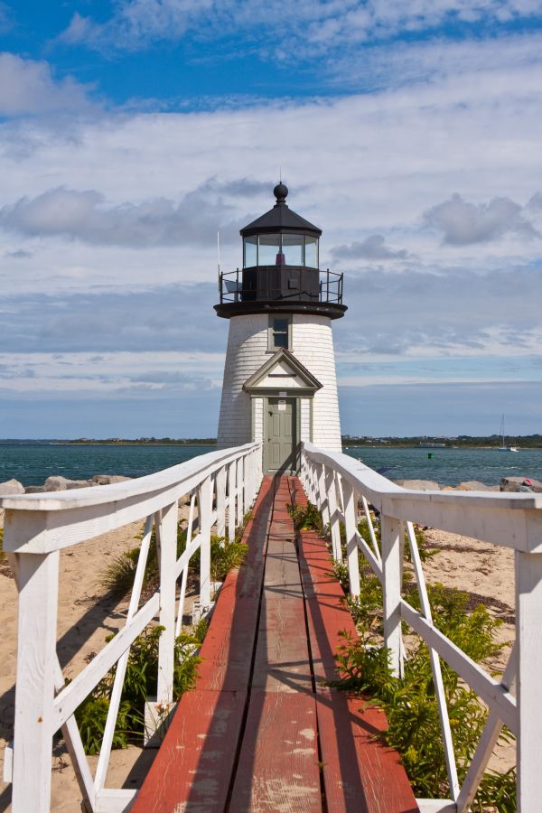 The Brant Point Lighthouse on the island of Nantucket. 