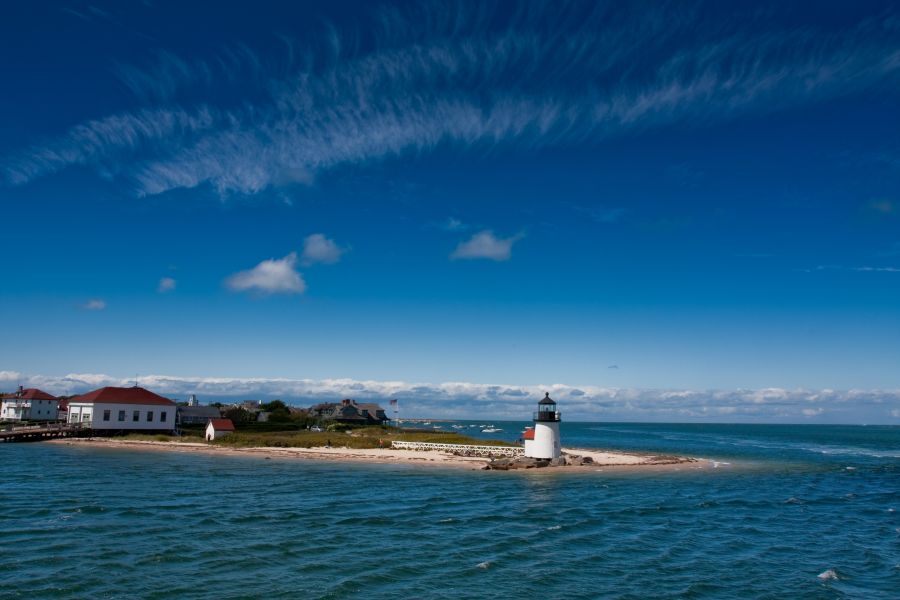 The Brant Point Lighthouse on the island of Nantucket.