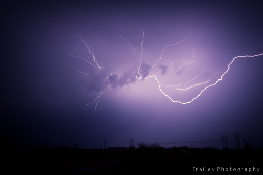 Lightning captured from a monsoon storm outside of Phoenix Arizona.