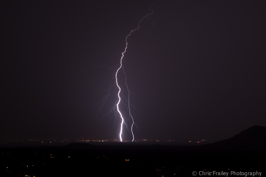 Lightning strike in east Mesa Arizona.