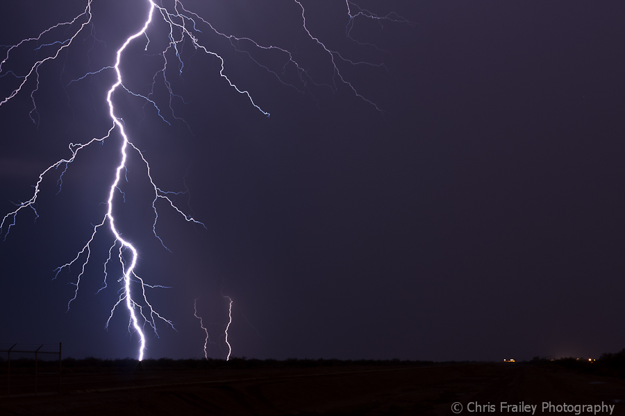 Lightning strike in Chandler Arizona.