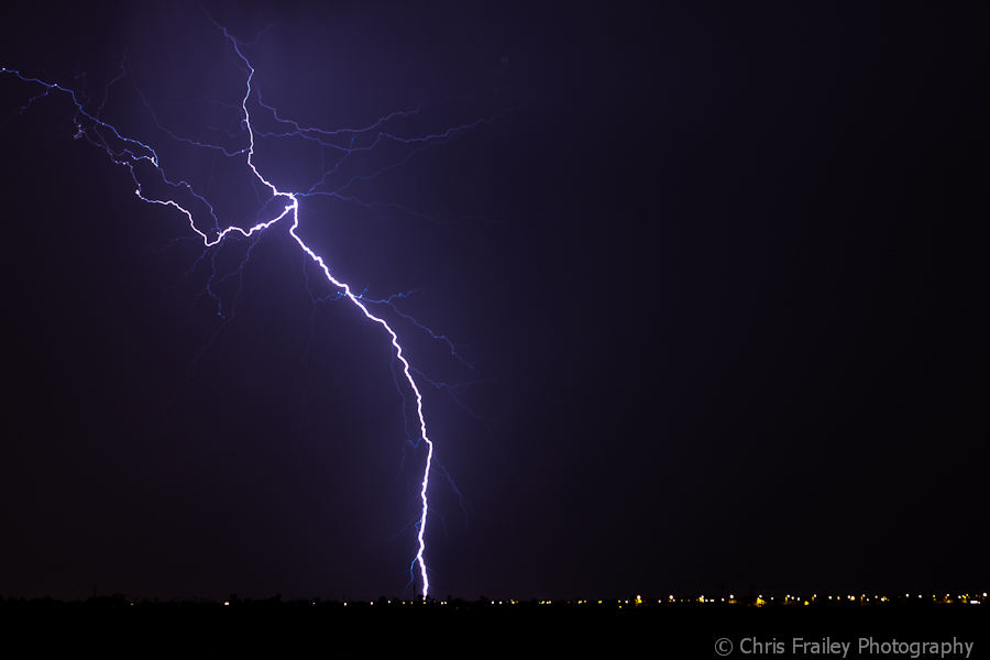 Lightning strike caught in the Arizona desert.