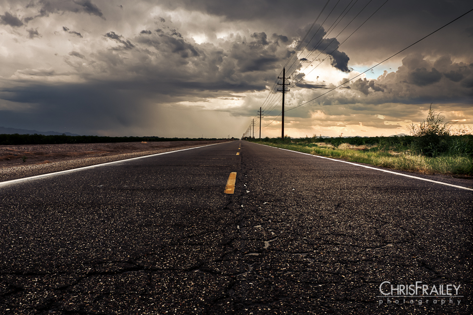 A monsoon storm racing across the Arizona desert.