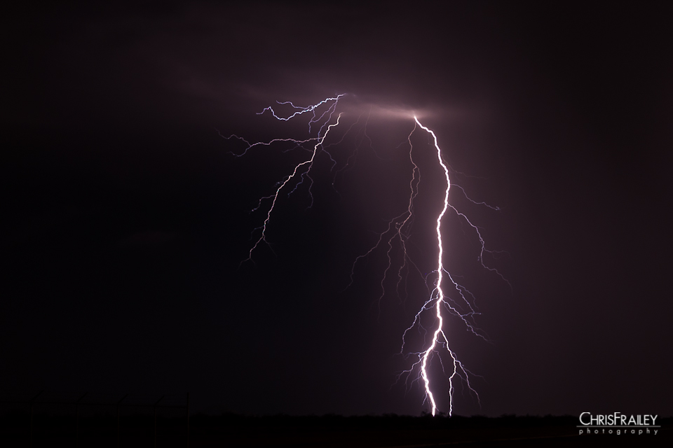 Lightning strike from an Arizona monsoon storm