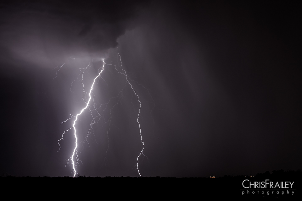 A lightning strike during the Arizona monsoon.