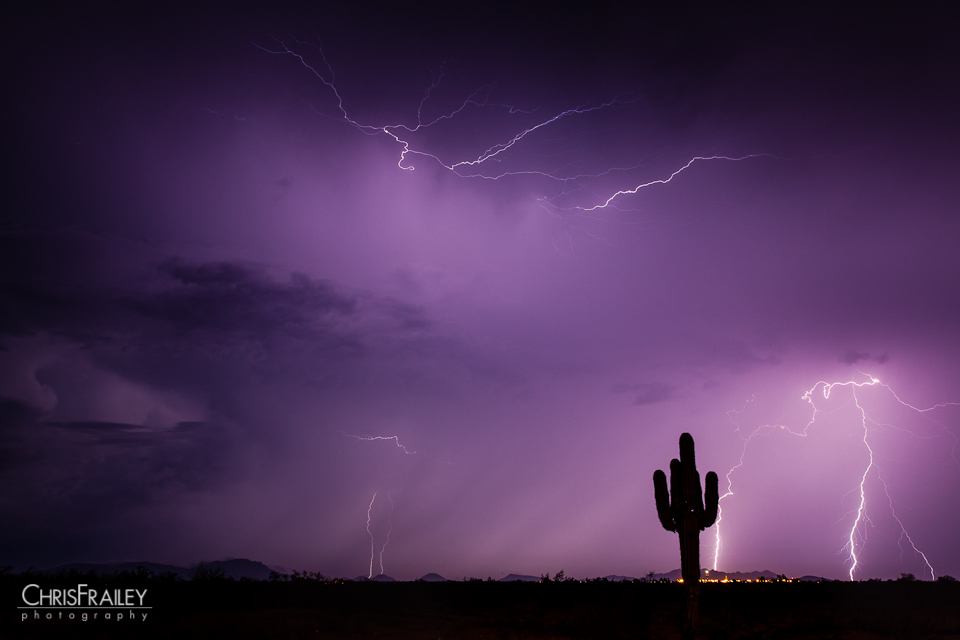 Lightning strikes light up the Arizona sky. | Arizona photography