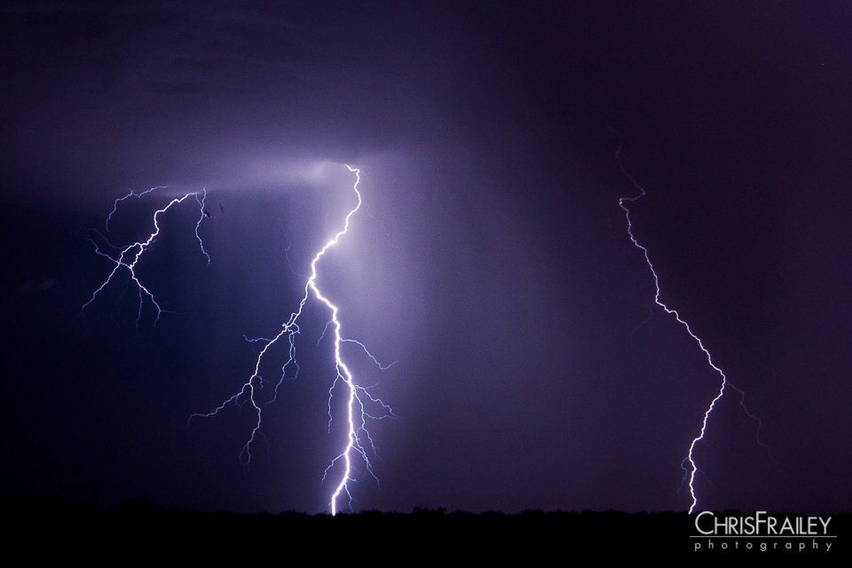 A lightning strike captured outside of Tucson Arizona.