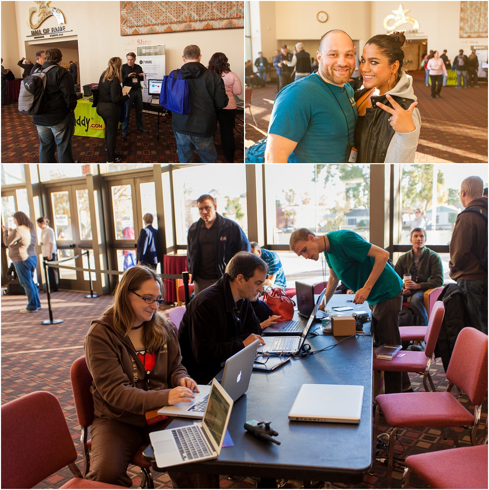 Attendees begin to enter the Phoenix Wordcamp