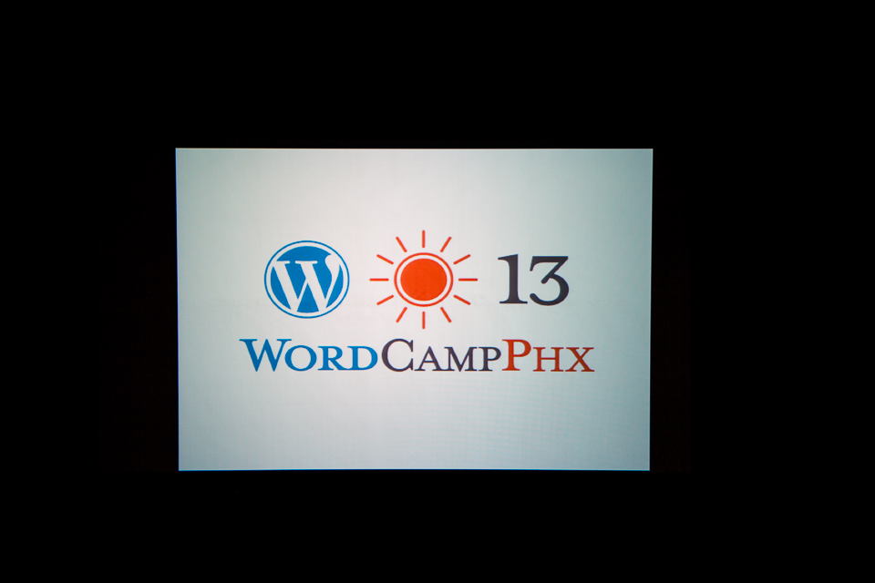 The opening slide for the Phoenix Wordcamp held in Chandler Arizona. 