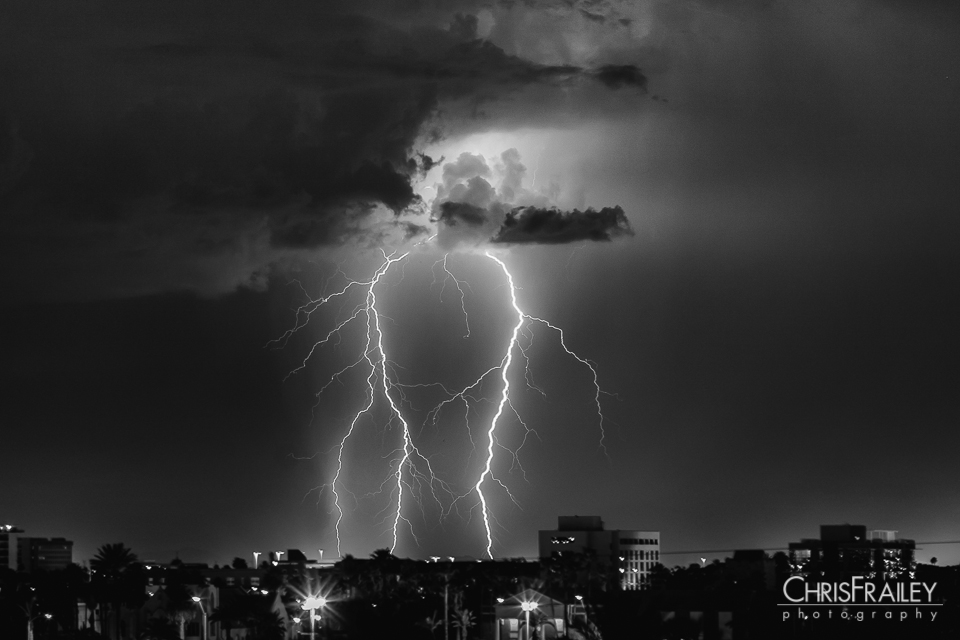 Lightning strike over Phoenix