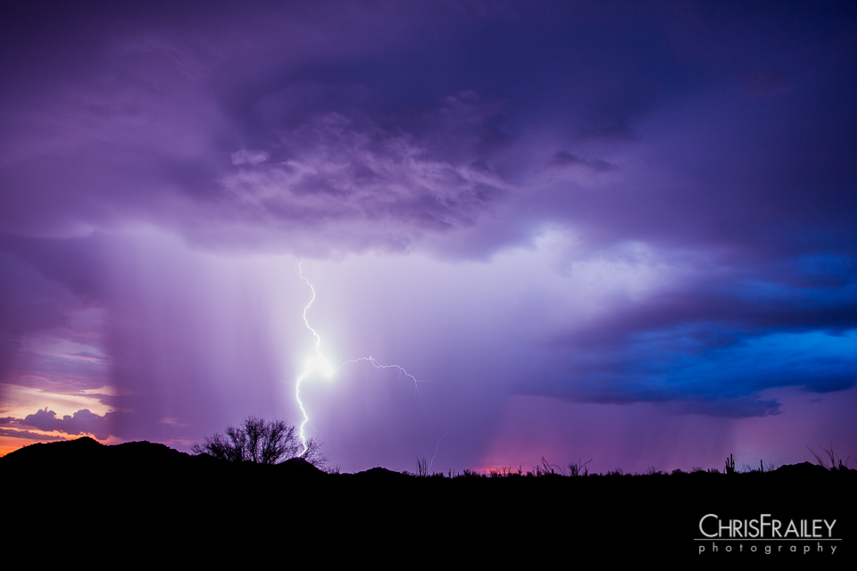 Arizona Desert Monsoon Lightening strike