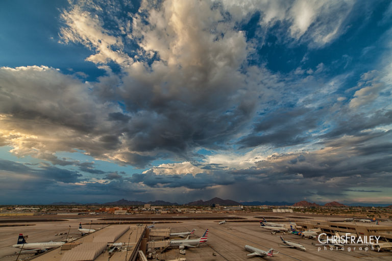 Stormy Skies Over Airport