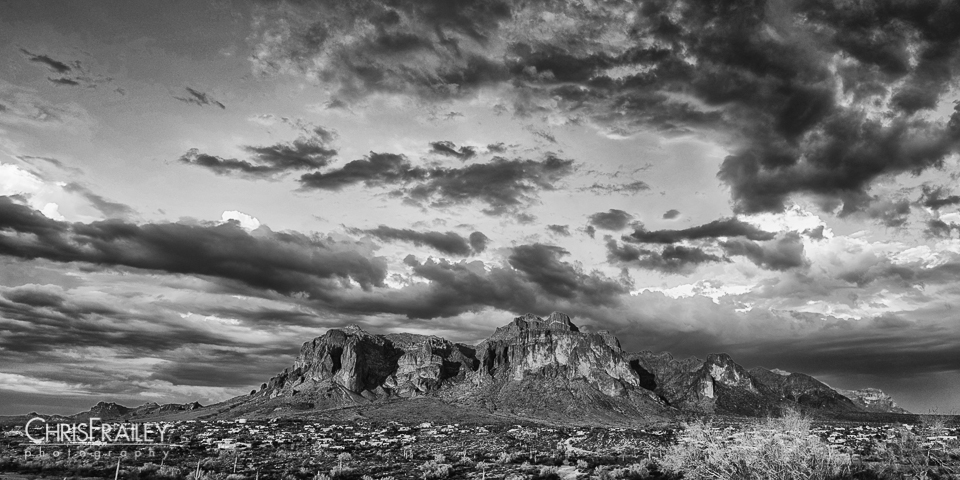 panorama of the superstition mountains