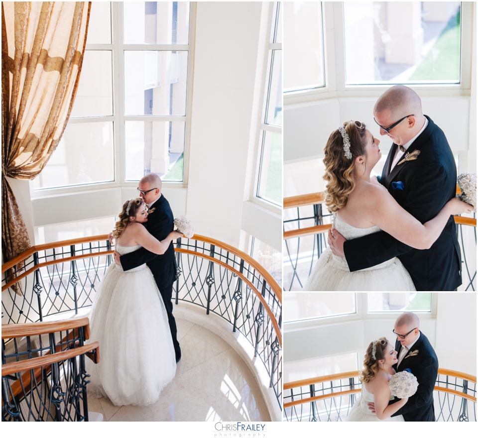 Phoenix wedding - Chris and Cami share a tender moment during their first look