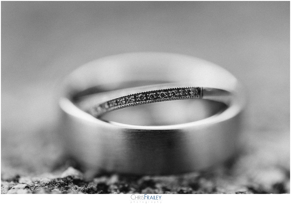 Ring detail - a close up of Chris and Cami's wedding rings