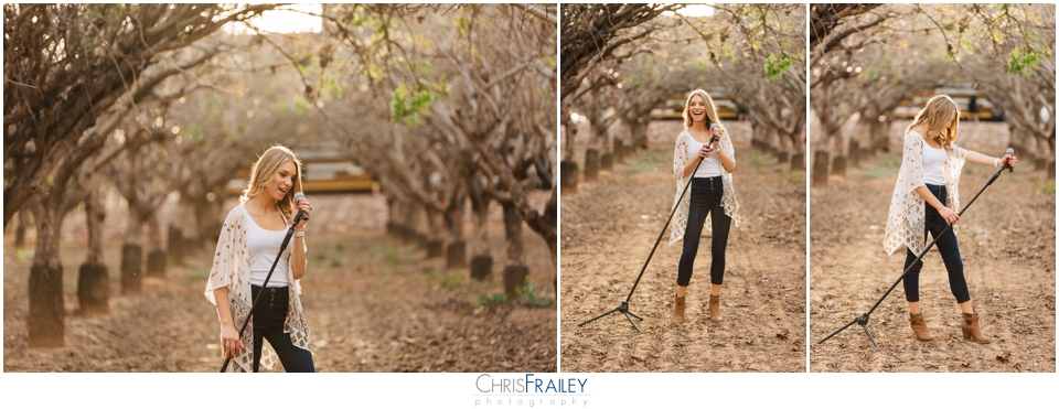 Senior Pictures - singing in the groves with Shannon