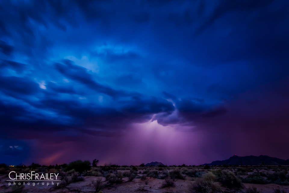 A thunderstorm drops a massive amount of rain in the Arizona desert.