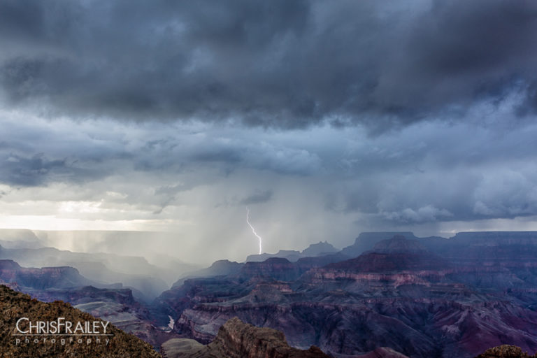 Lightning strikes the Grand Canyon