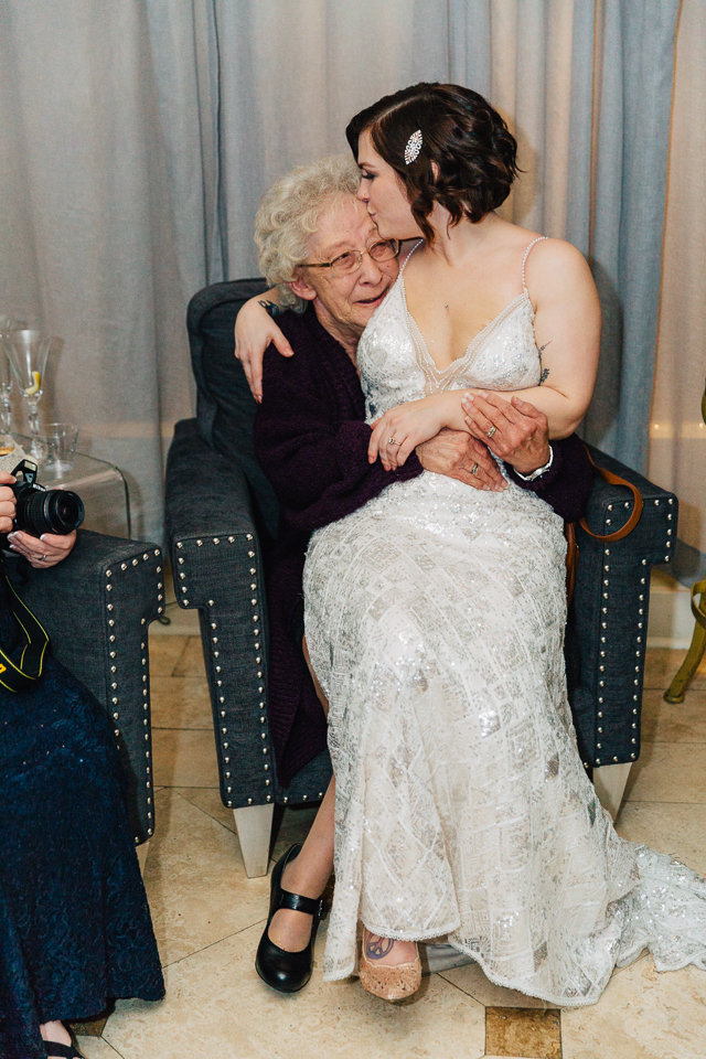 Bride talking to her grandmother