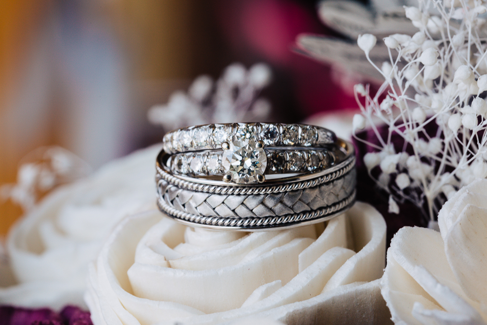 Wedding rings closeup. 