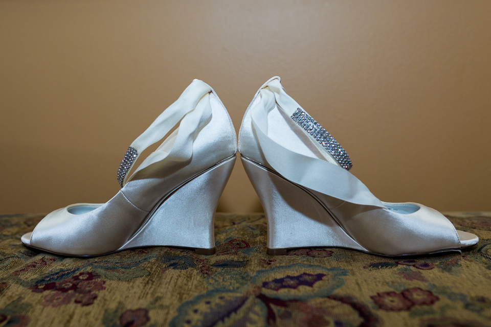 Bride's wedding shoes.