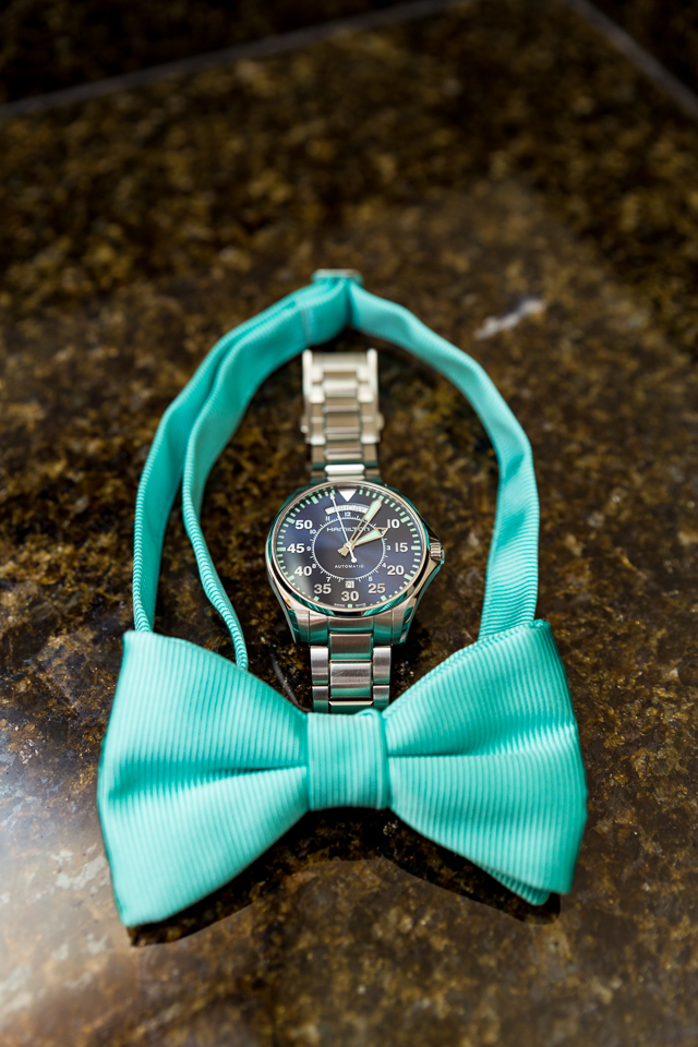 Groom's watch and bowtie. 