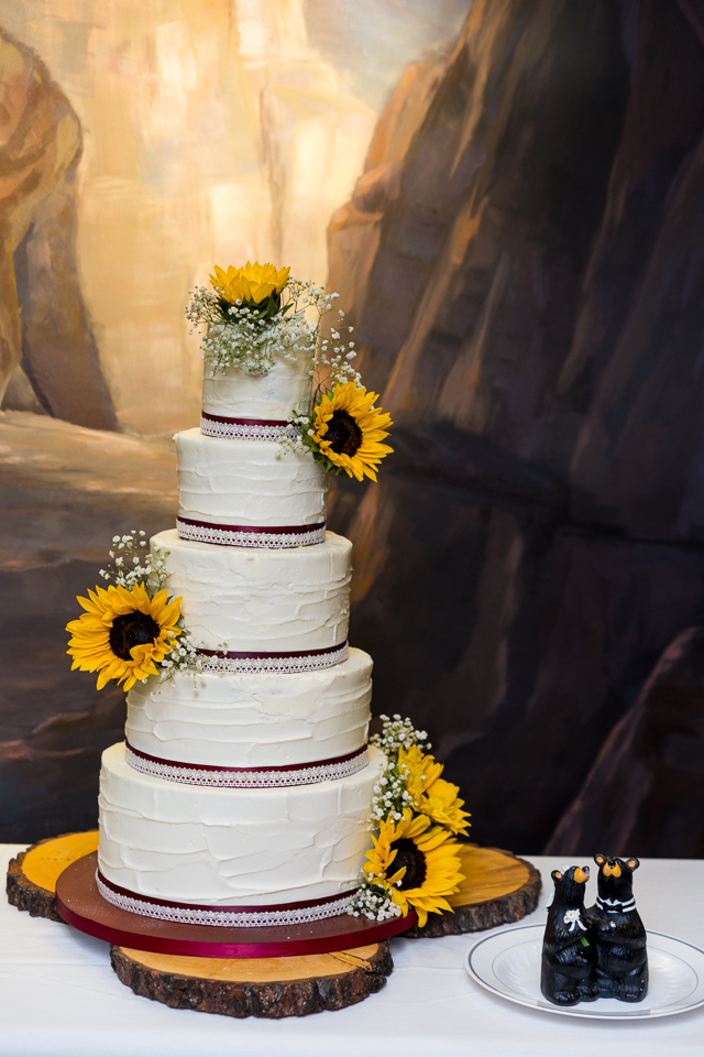 Wedding cake at the Bearizona wedding. 