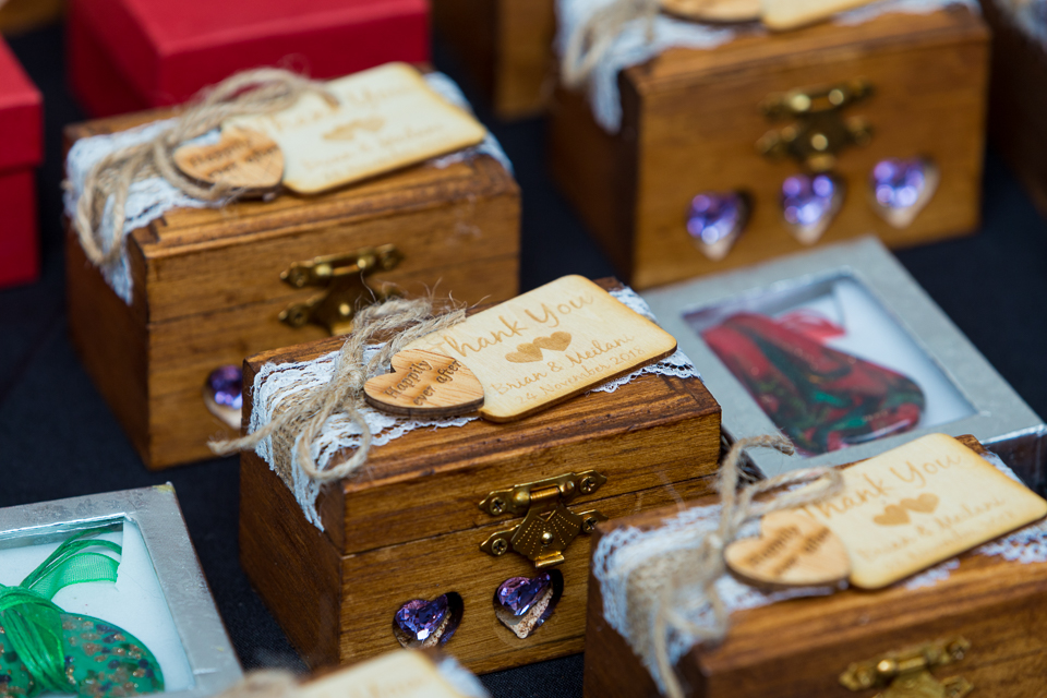 Treasure chest gift box for wedding guests.