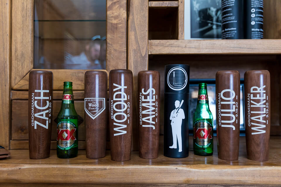 Wooden beer mugs. 